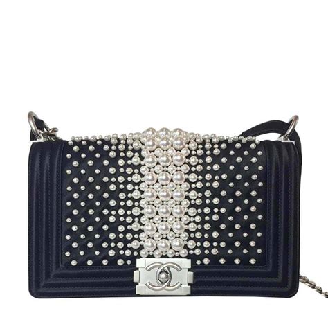 the boy chanel bag with pearls|Chanel mesh tote bag.